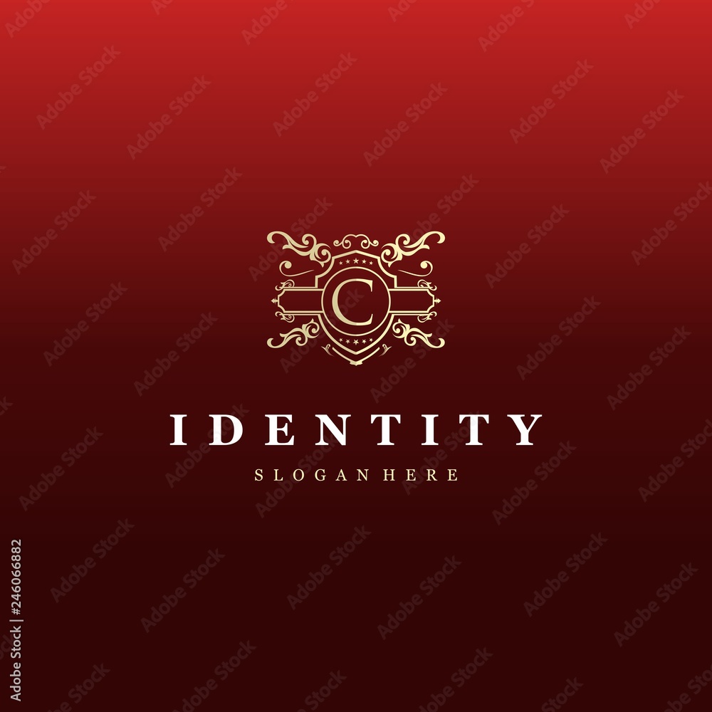 Letter C heraldry logo Letter C heraldry logo