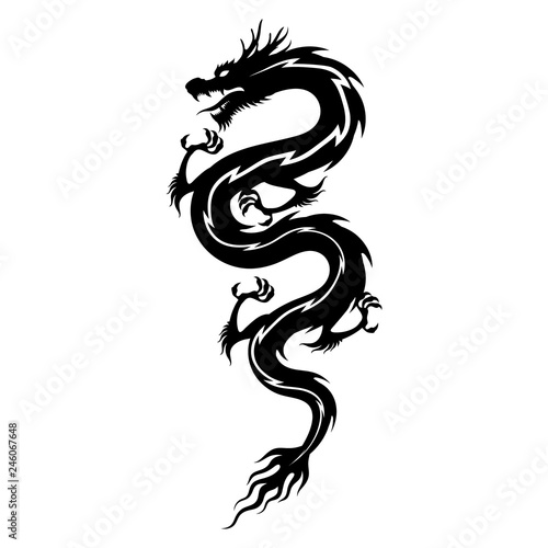 Silhouette chinese dragon