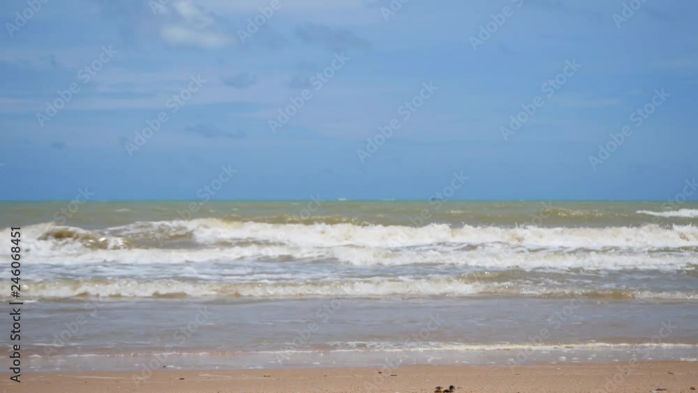 Long beach with blue sky. Beautiful landscape view in Thailand Long beach with blue sky. Beautiful landscape view in Thailand