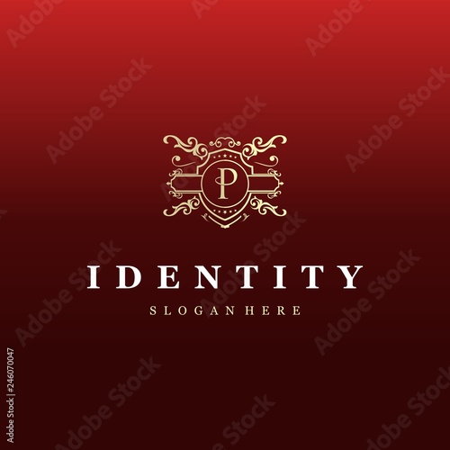 Letter P Frame Luxury Elegance Creative Business Logo