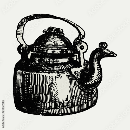 Vintage kettle illustration