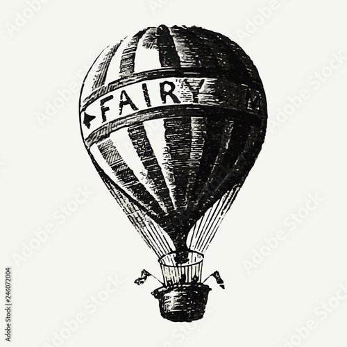 Vintage hot air balloon illustration