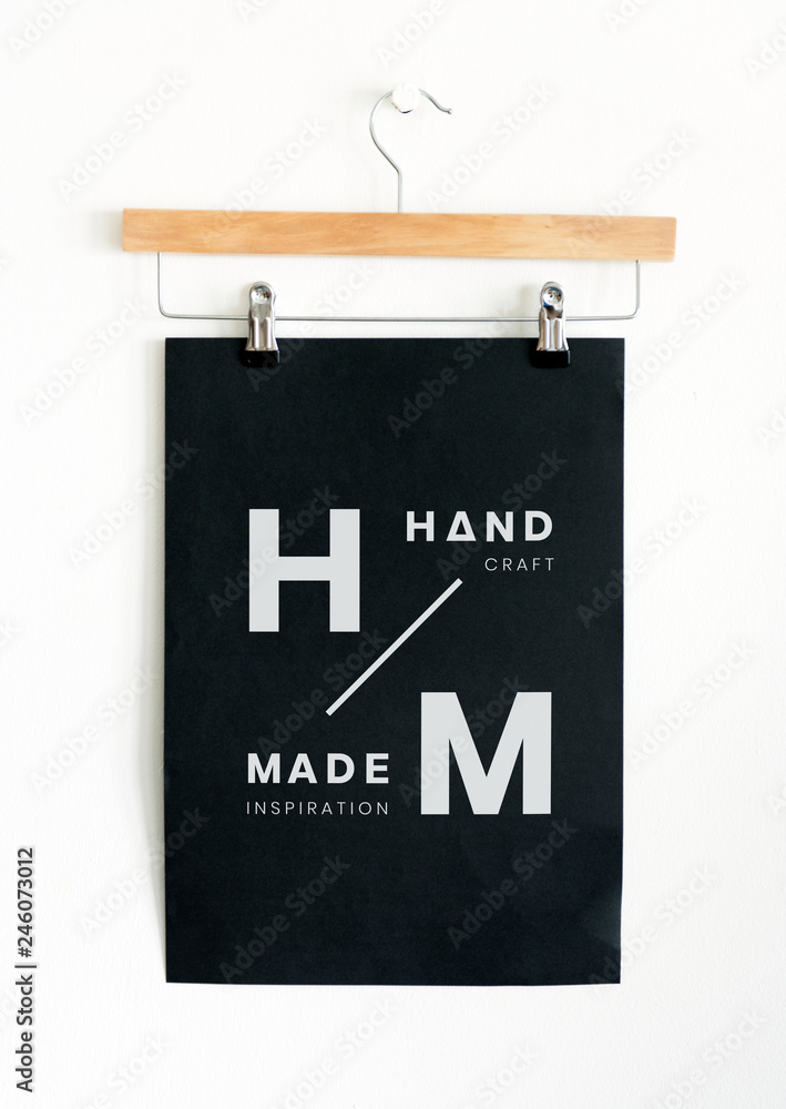Design on a clothes hanger poster mockup Stock Photo Adobe Stock