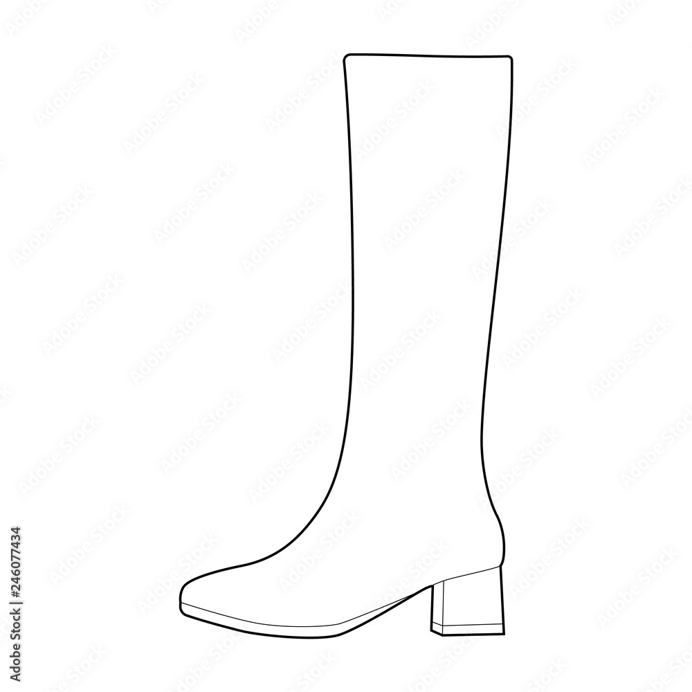 Long Boots Shoes Fashion flat technical drawing vector template Stock  Vector | Adobe Stock