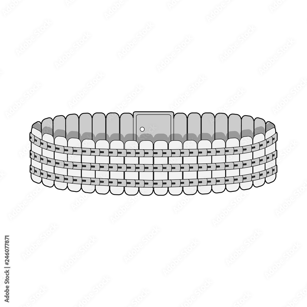 Belt Fashion flat technical drawing vector template Stock Vector
