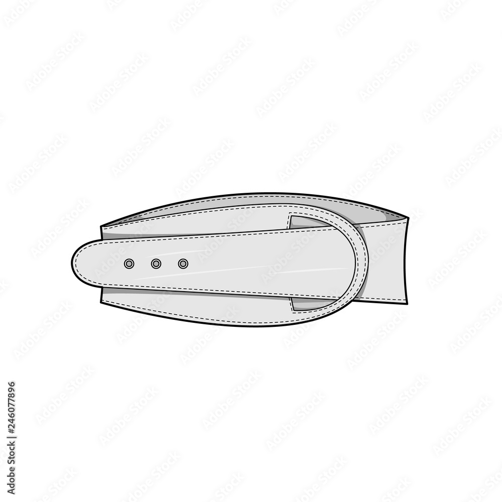 Belt Fashion flat technical drawing vector template Belt Fashion flat technical drawing vector template