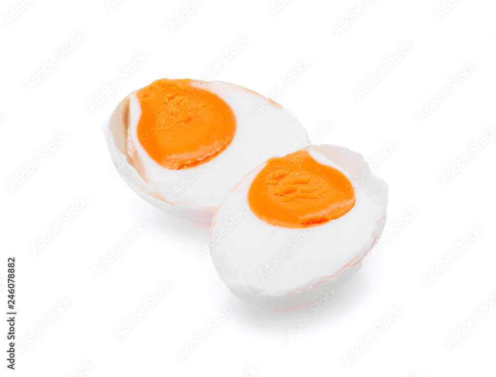 salted egg isolated on white background salted egg isolated on white background