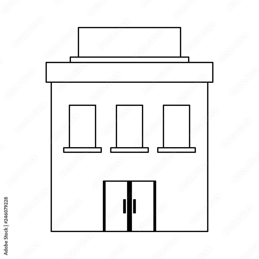 Business building real estate black and white Business building real estate black and white