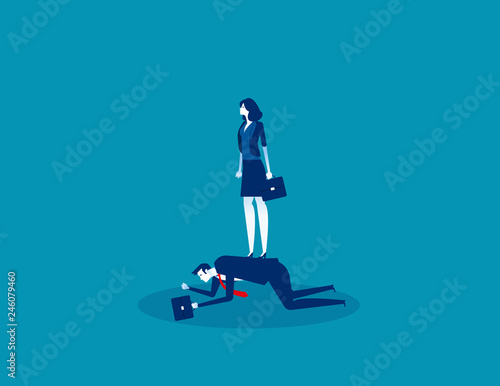 Boss oppressive employee. Concept business vector, Employment and labor,  Obliged, Expression.
