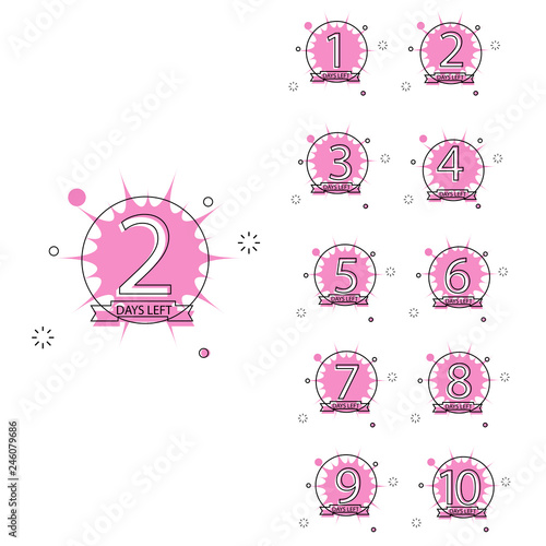 collection of number days left countdown template for promotion, sale, landing page, template, ui, web, mobile app, poster, banner, flyer vector