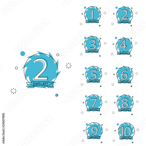 collection of number days left countdown template for promotion, sale, landing page, template, ui, web, mobile app, poster, banner, flyer vector