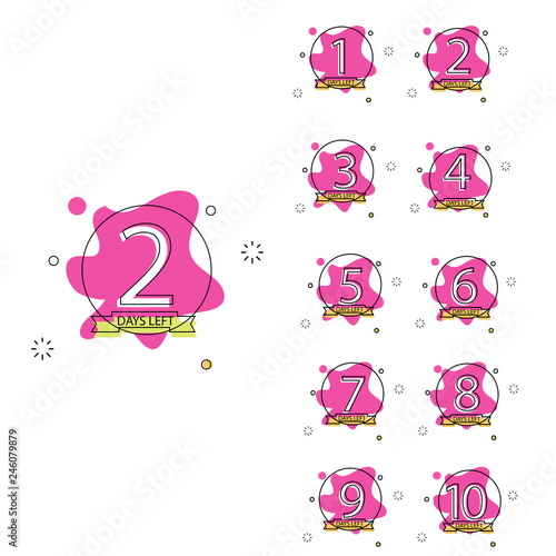 collection of number days left countdown template for promotion, sale, landing page, template, ui, web, mobile app, poster, banner, flyer vector