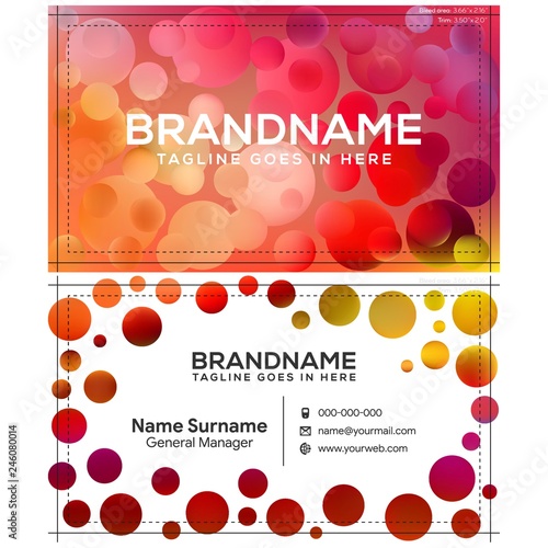 Vector modern creative and clean business card template, polygon background, flyer design, name card template. Corporate identity with abstract illustration. Vector company style for brandbook