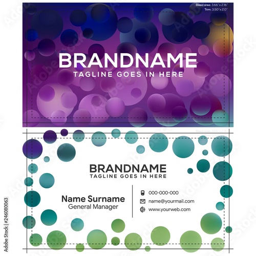 Vector modern creative and clean business card template, polygon background, flyer design, name card template. Corporate identity with abstract illustration. Vector company style for brandbook