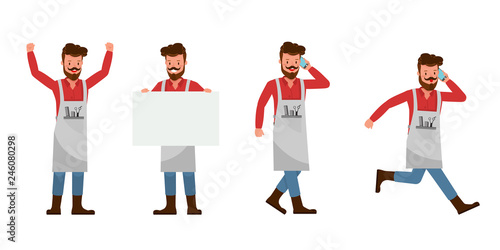 Barber vector character design no5