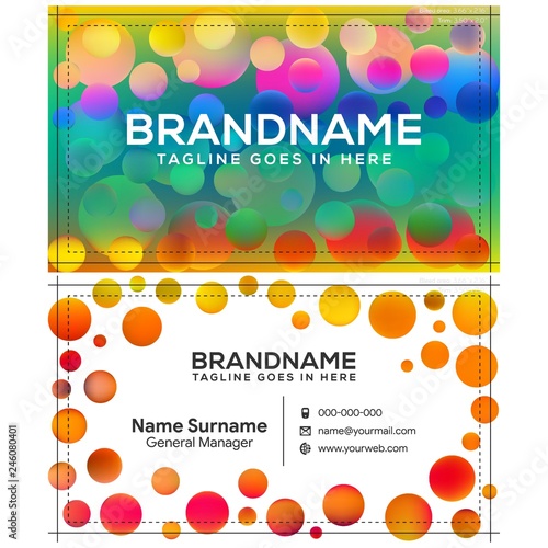 Vector modern creative and clean business card template, polygon background, flyer design, name card template. Corporate identity with abstract illustration. Vector company style for brandbook