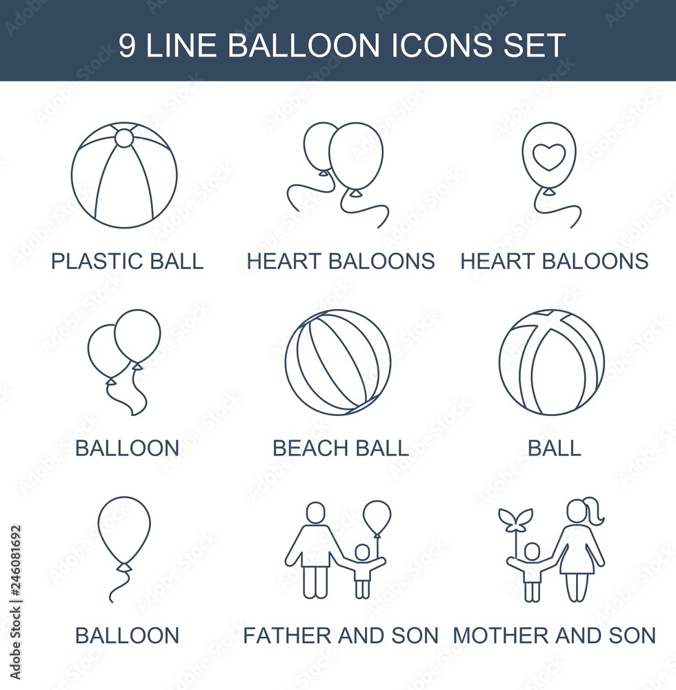 9 balloon icons