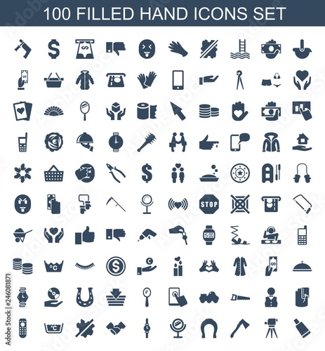 100 hand icons