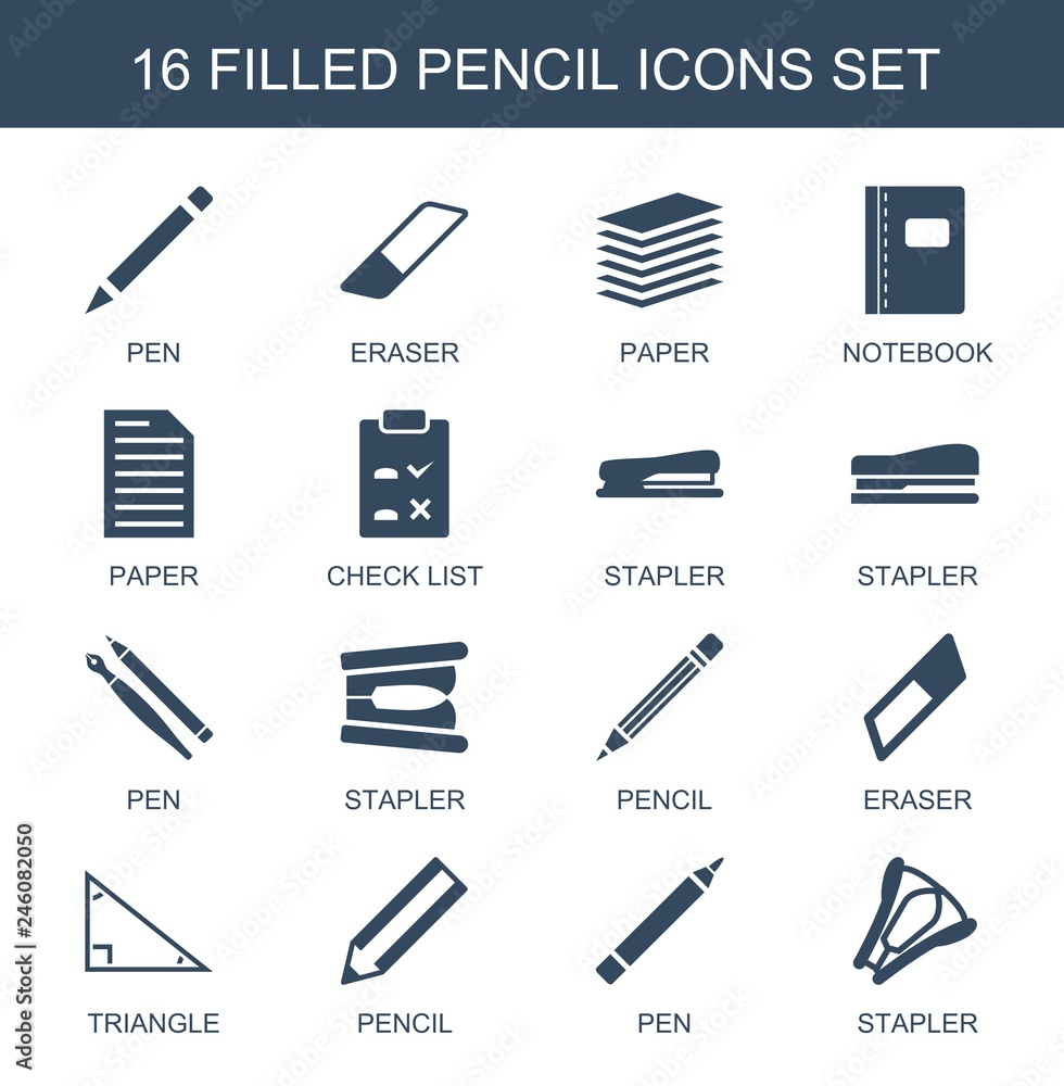 Obraz premium 16 pencil icons