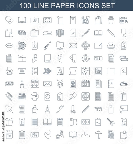 100 paper icons