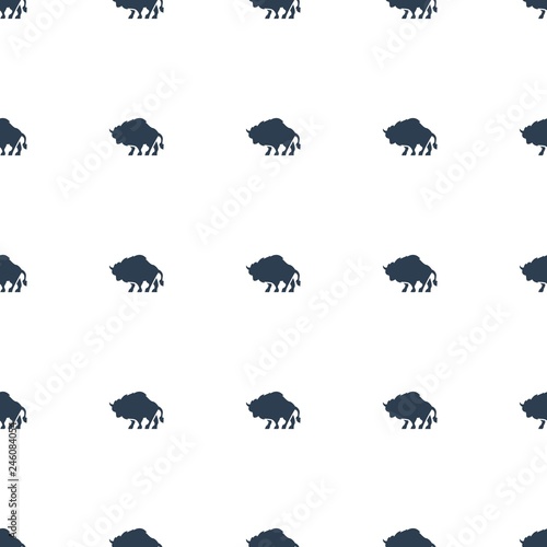 buffalo icon pattern seamless white background
