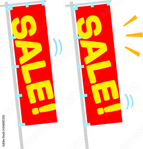 風になびくセールののぼり