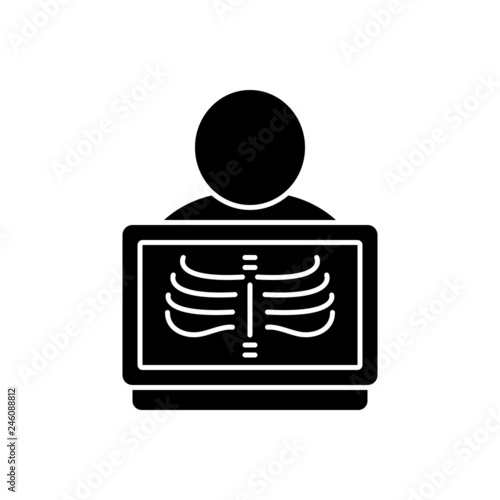 Black solid icon for radiology 