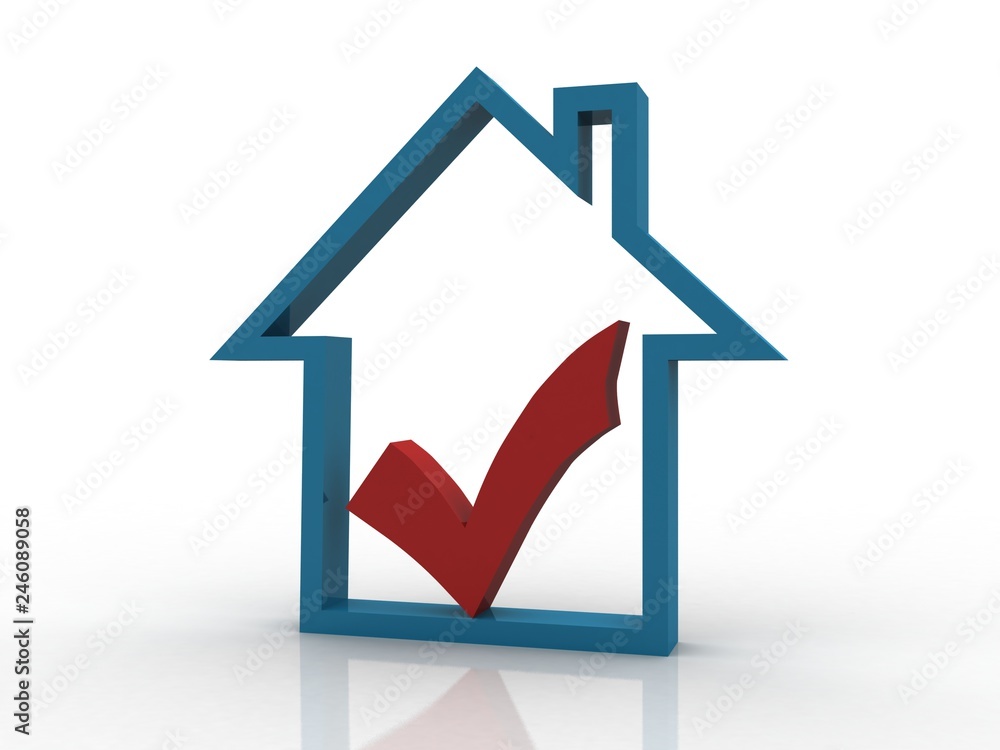 Fototapeta premium 2d rendering Checkbox Tick illustration