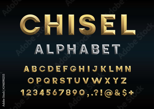 chisel style alphabet design