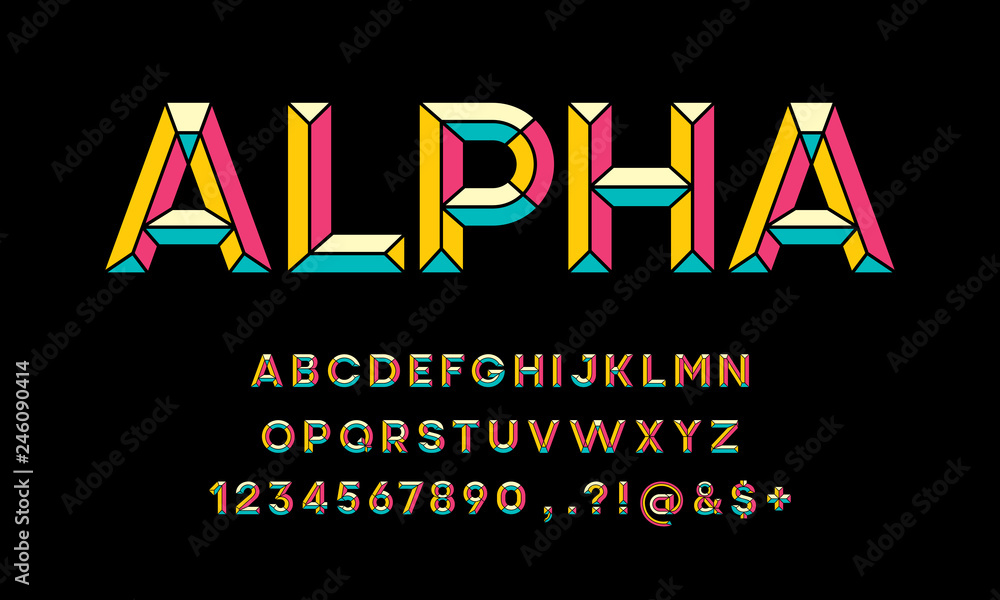 chisel style alphabet design - obrazy, fototapety, plakaty 