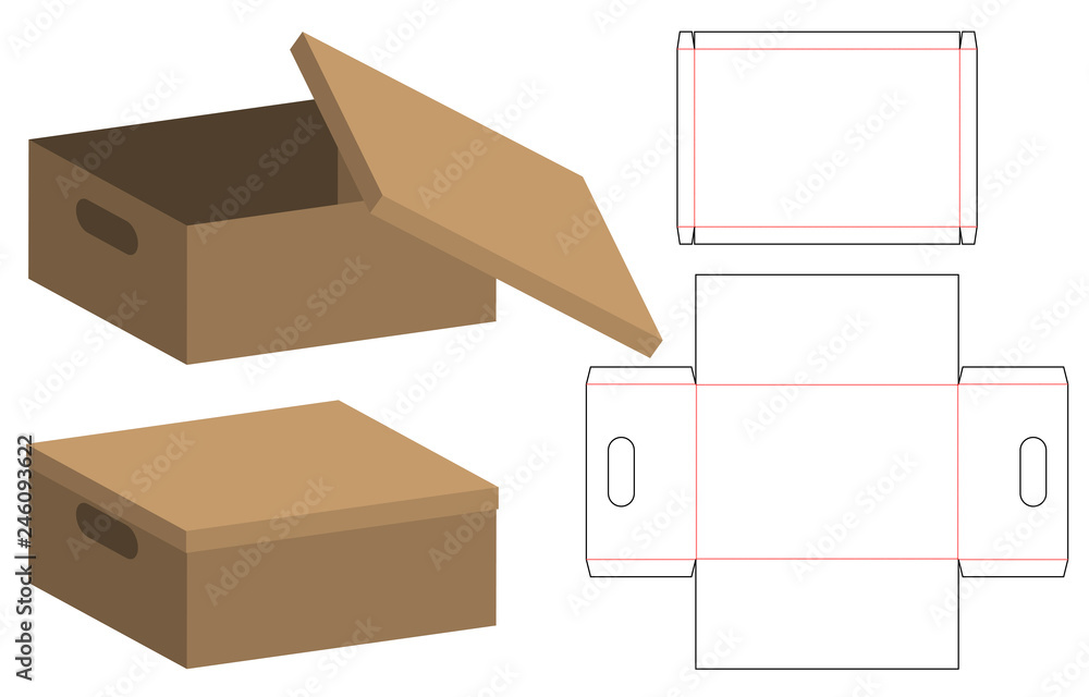 Box packaging die cut template design. 3d mock-up Box packaging die cut template design. 3d mock-up