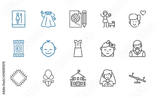 girl icons set