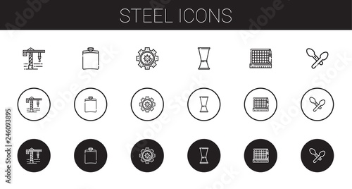 steel icons set