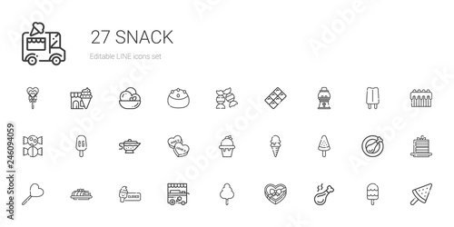 snack icons set