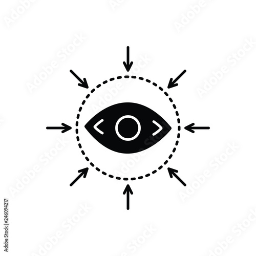 Black solid icon for eye