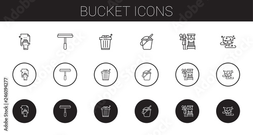 bucket icons set