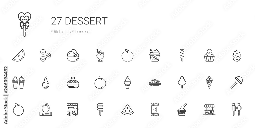 dessert icons set dessert icons set