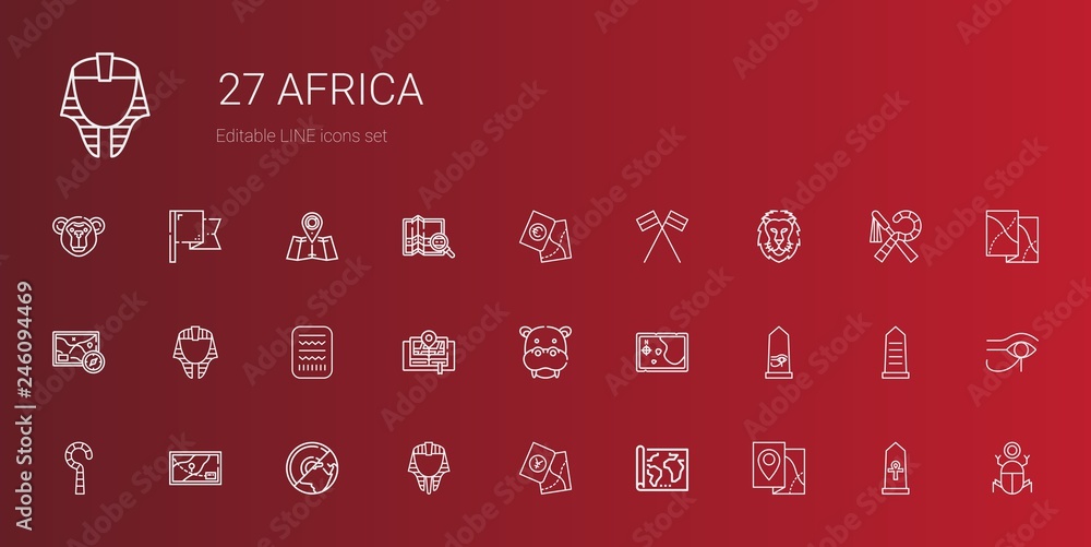 africa icons set africa icons set