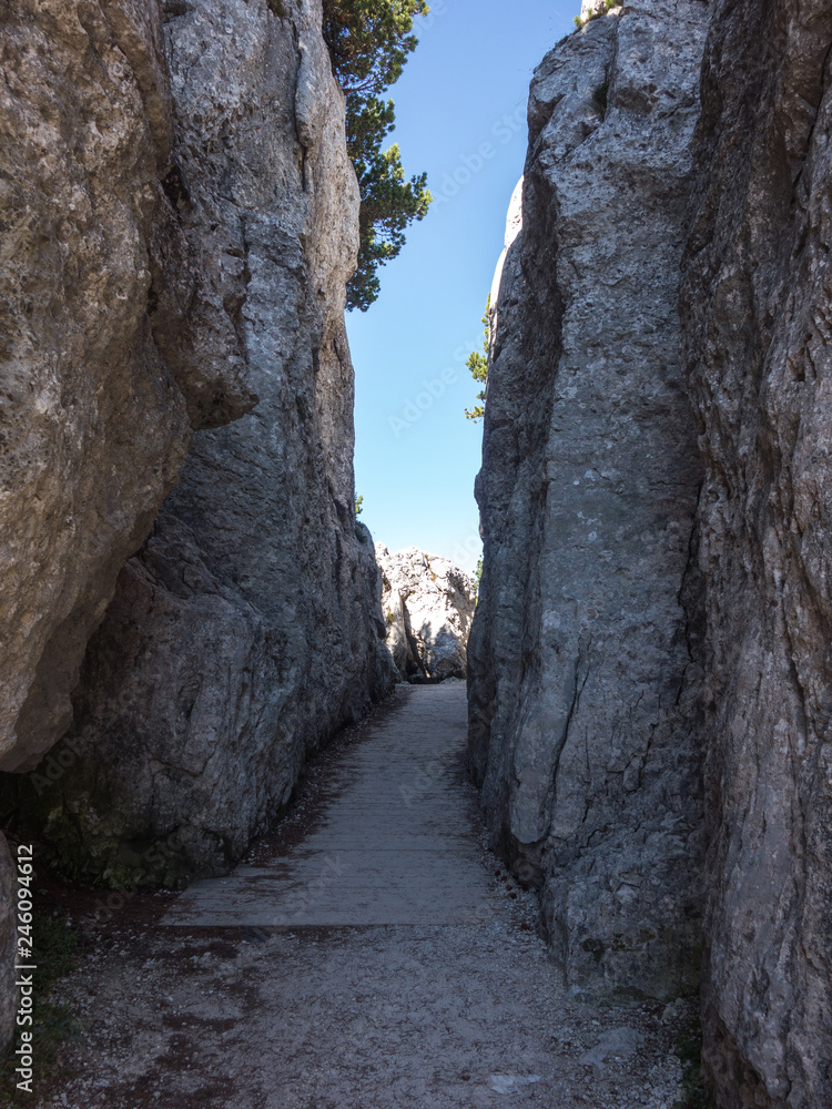 Narrow rocky passageway