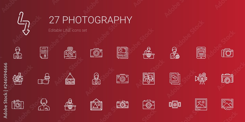 photography icons set