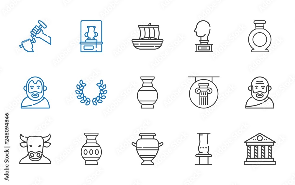 greek icons set greek icons set