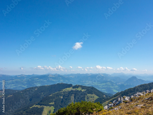 Line of clouds above mountains