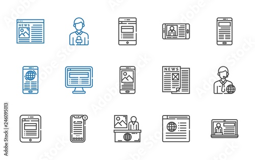 newspaper icons set