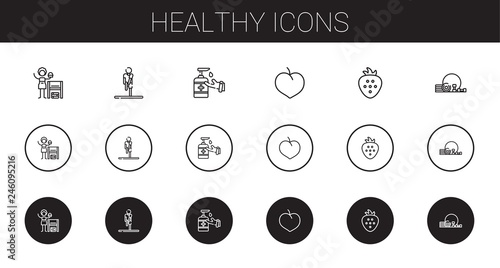 healthy icons set