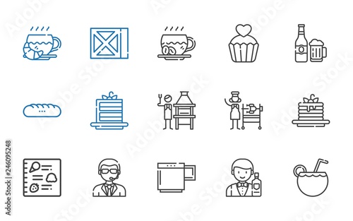 restaurant icons set