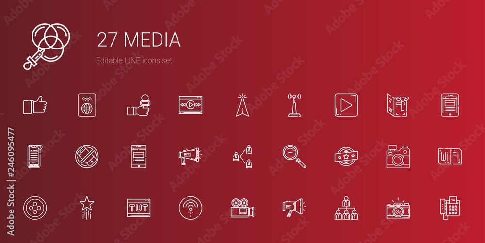 media icons set