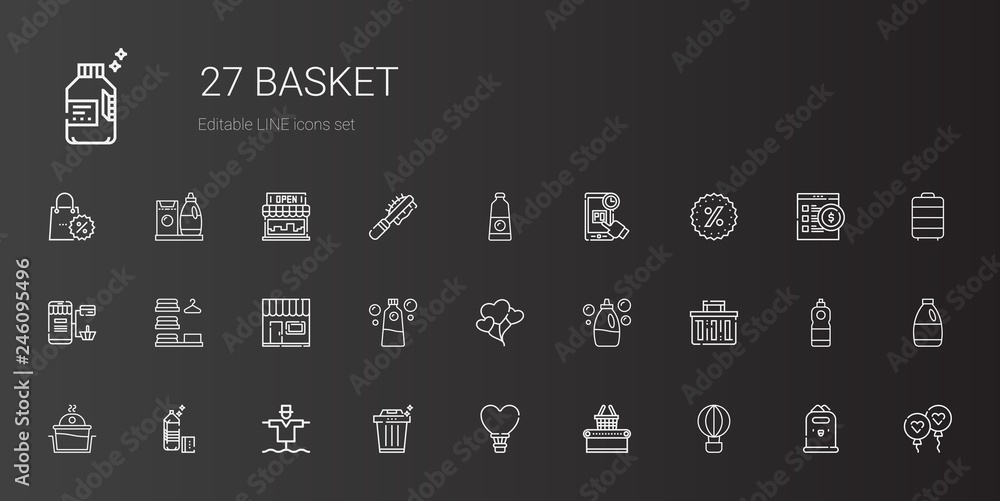 basket icons set basket icons set