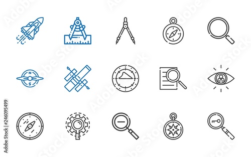 exploration icons set