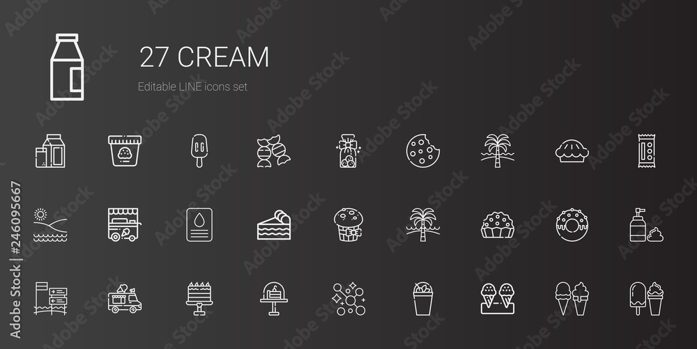 cream icons set