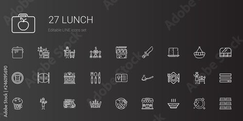 lunch icons set